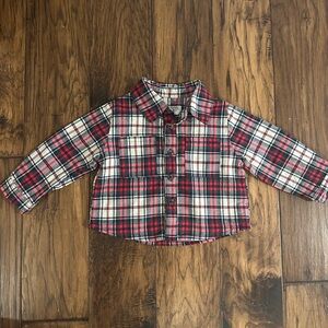 Blue Rooster/Pink Chicken EUC Christmas Plaid Button-Down *